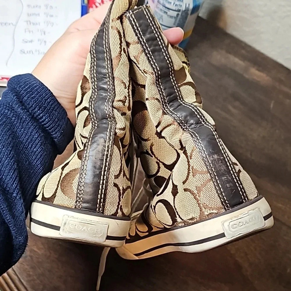 Coach Signature Canvas High Top‎ Sneakers - Picture 4 of 6